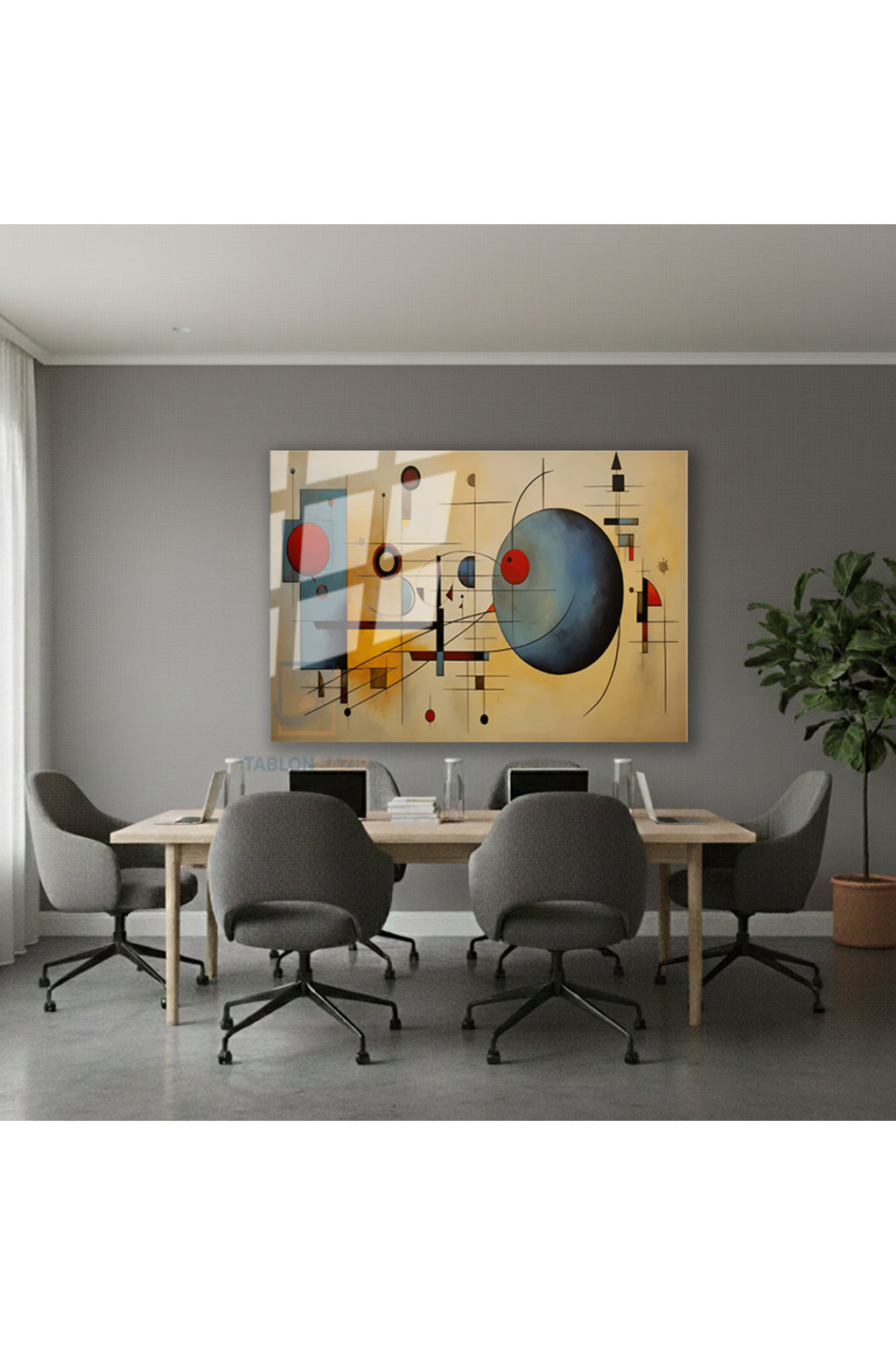 Yatay Cam Tablo Salon Duvar Tablosu Yatay Cam Geometrik Soyut Yeni Ev Hediyesi Ofis Tablosu