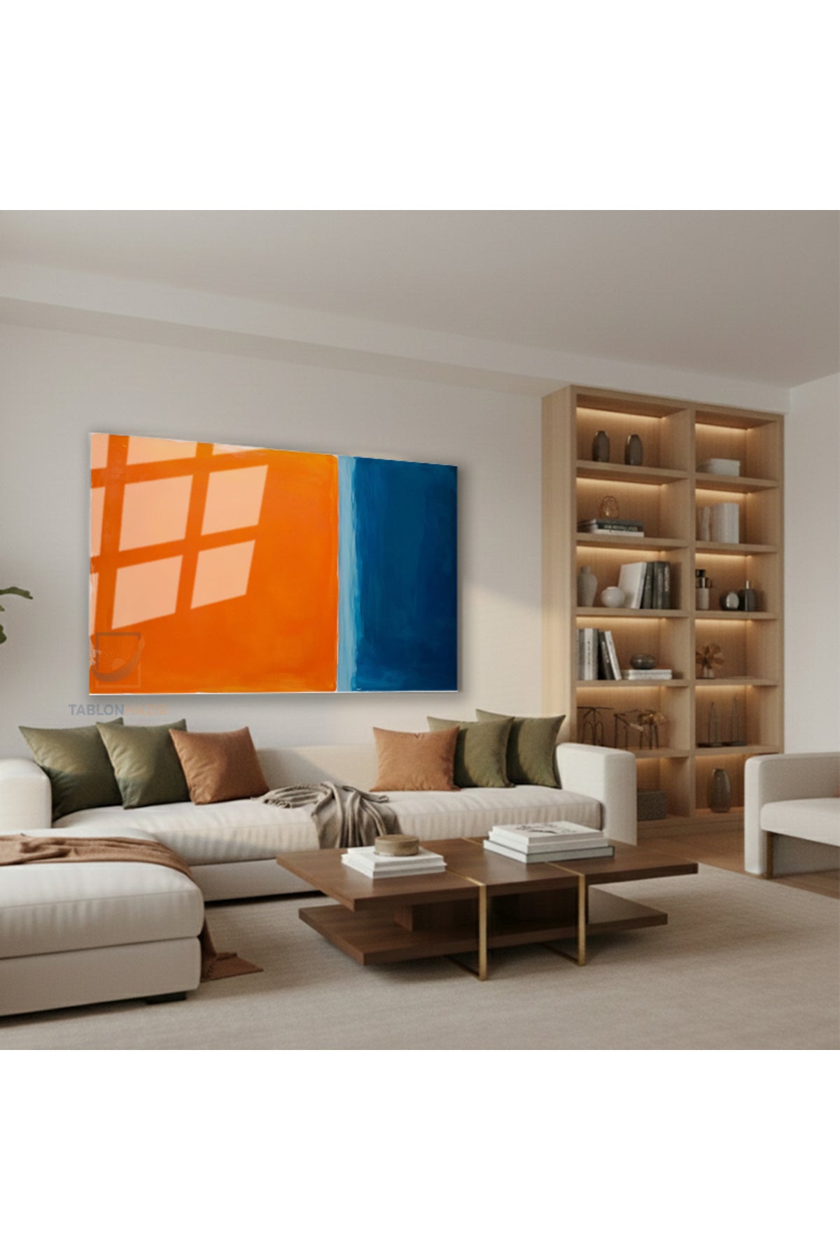 Yatay Cam Tablo Salon Duvar Tablosu Yatay Cam Soyutmavituruncu Yeni Ev Hediyesi Ofis Tablosu