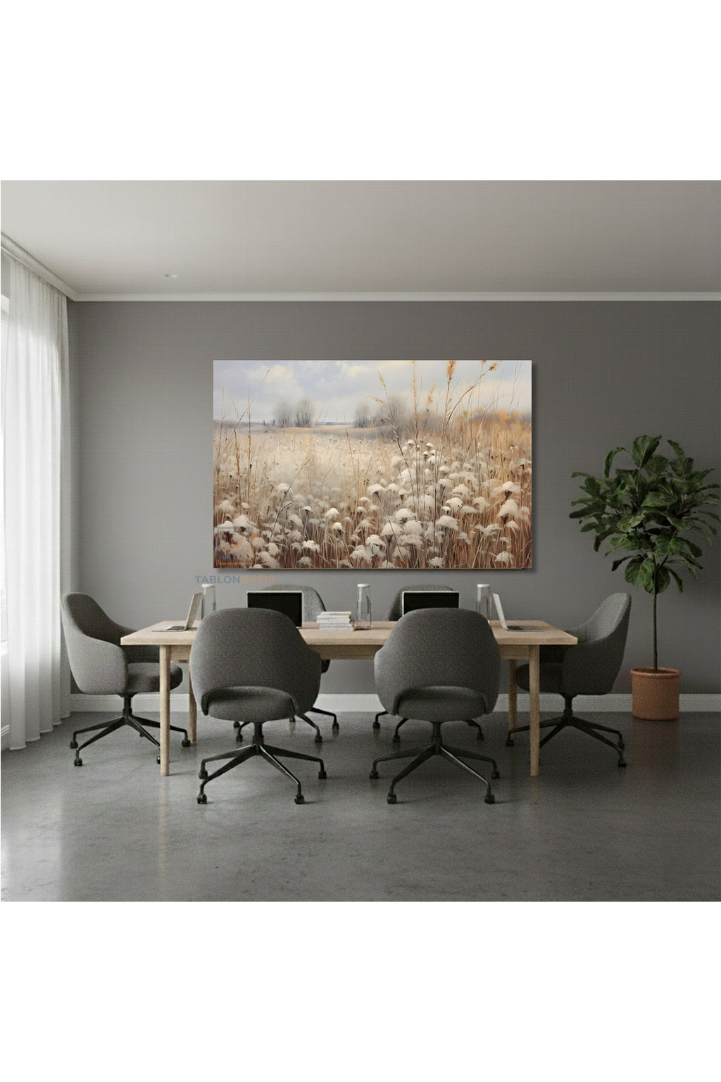 Yatay Kanvas Duvar Tablosu Vintagekirmanzarasi Salon Tablosu Ofis Tablosu Ev Hediyesi Dekorasyon