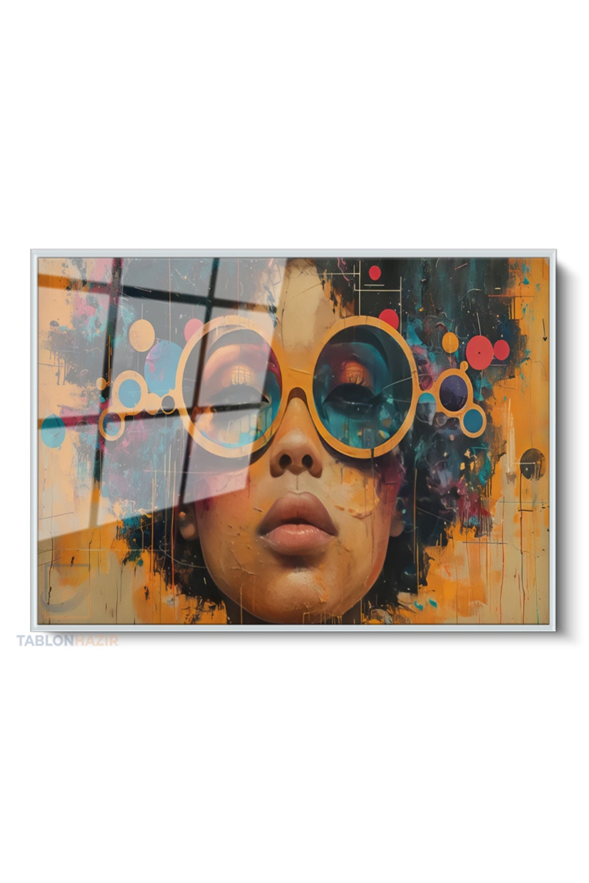 Çerçeveli Yatay Cam Tablo Salon Duvar Tablosu Yatay Cam Gozluklukiz Yeni Ev Hediyesi Ofis Tablosu