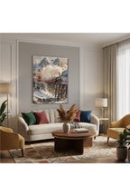 Dikey Kanvas Tablo Salon Duvar Tablosu Gezitreni Yeni Ev Hediyesi Ofis Tablosu