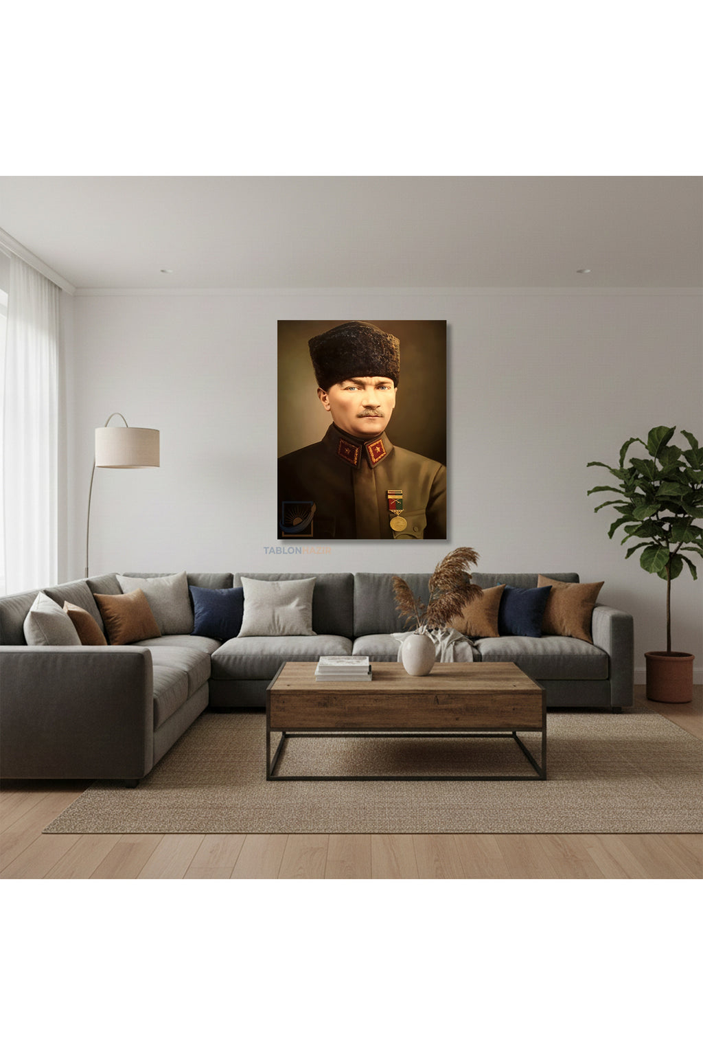 Dikey Kanvas Tablo Salon Duvar Tablosu Kanvas Atatürk 026 Yeni Ev Hediyesi Ofis Tablosu