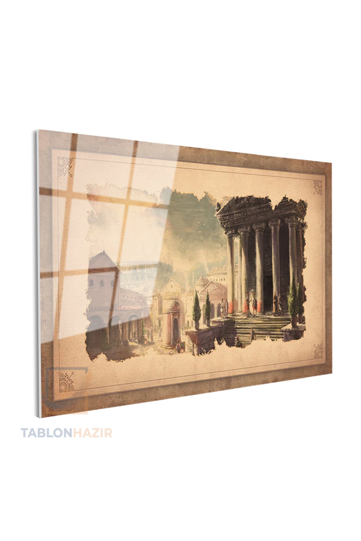 Yatay Cam Tablo Salon Duvar Tablosu Yatay Cam Eskiroma Yeni Ev Hediyesi Ofis Tablosu