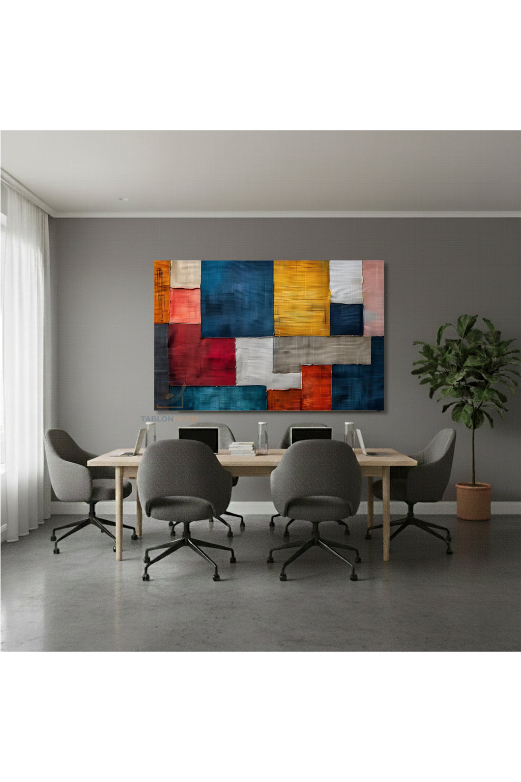 Yatay Kanvas Duvar Tablosu Soyut Cizim Tasarim Salon Tablosu Ofis Tablosu Ev Hediyesi Dekorasyon