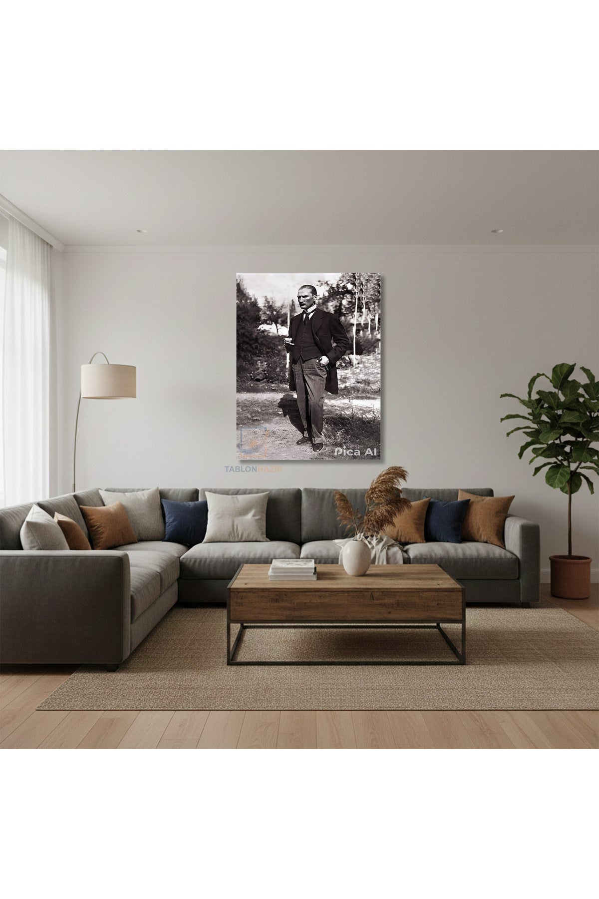 Dikey Kanvas Tablo Salon Duvar Tablosu Kanvas Atatürk 008 Yeni Ev Hediyesi Ofis Tablosu