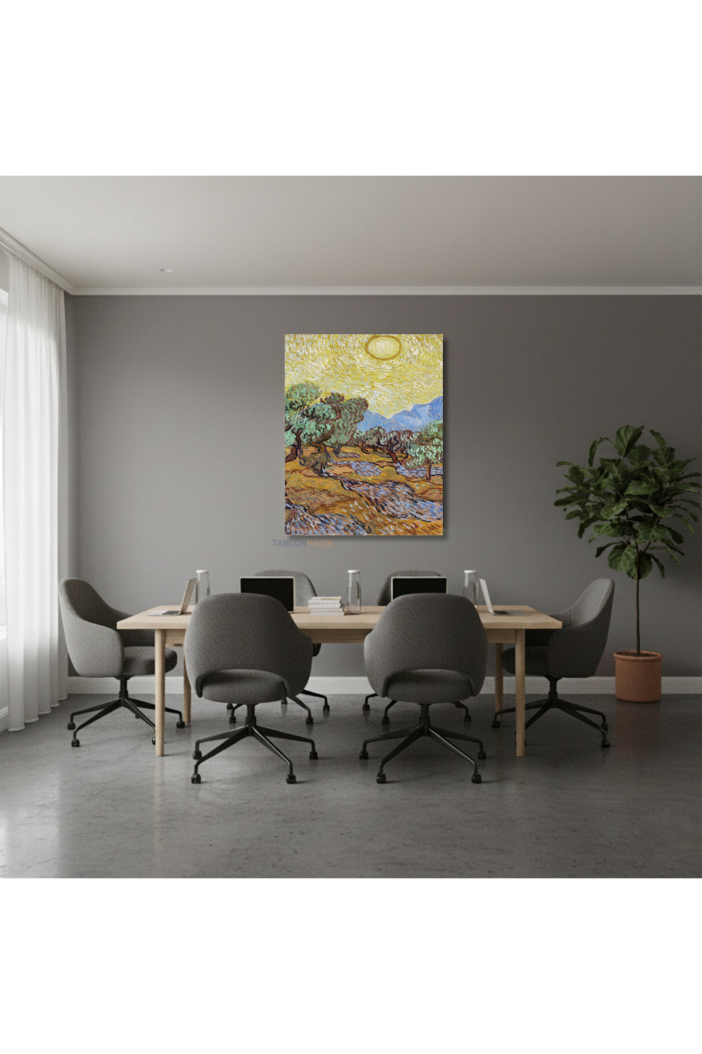 Dikey Kanvas Tablo Salon Duvar Tablosu Vangogh 113 Yeni Ev Hediyesi Ofis Tablosu