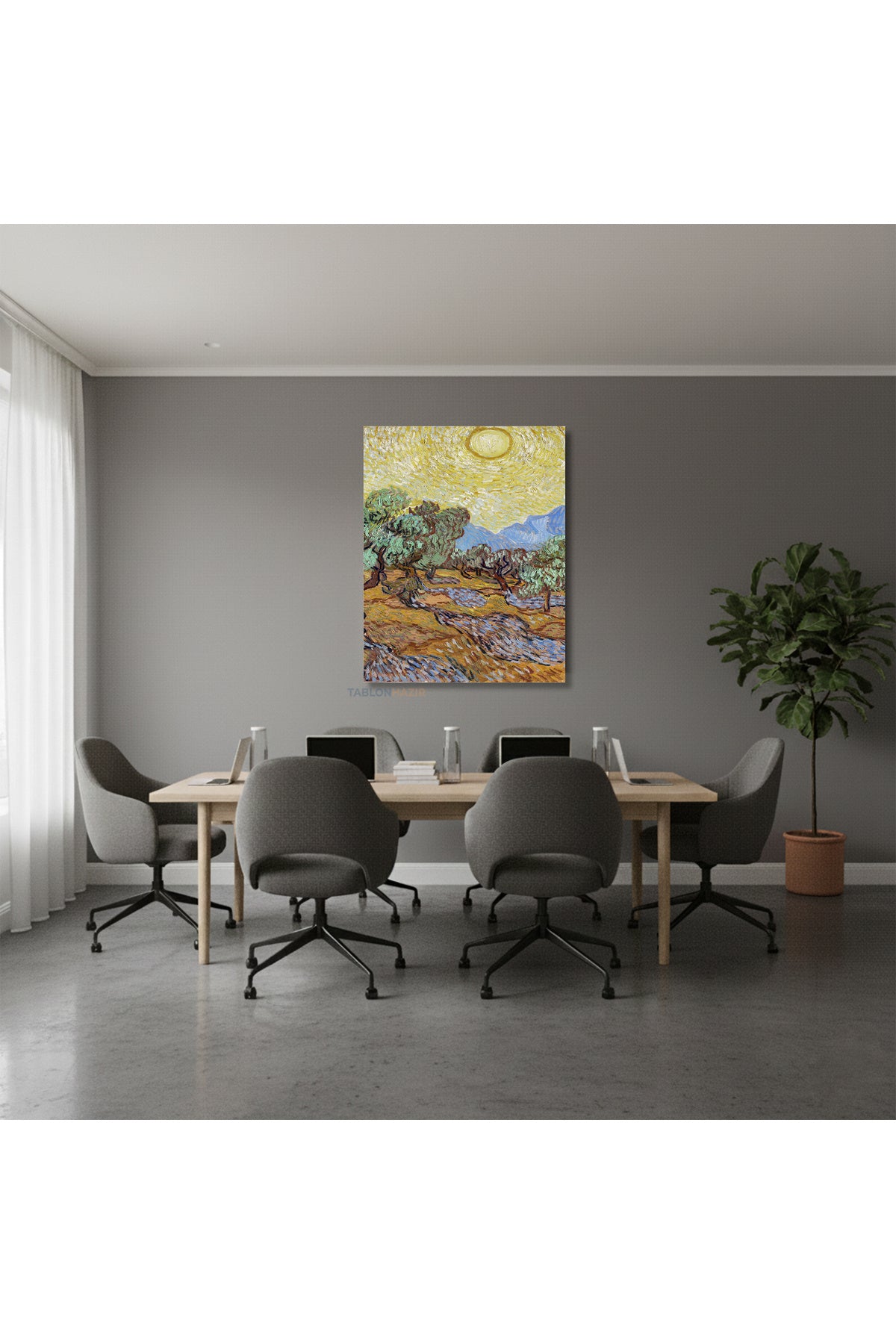 Dikey Kanvas Tablo Salon Duvar Tablosu Vangogh 113 Yeni Ev Hediyesi Ofis Tablosu