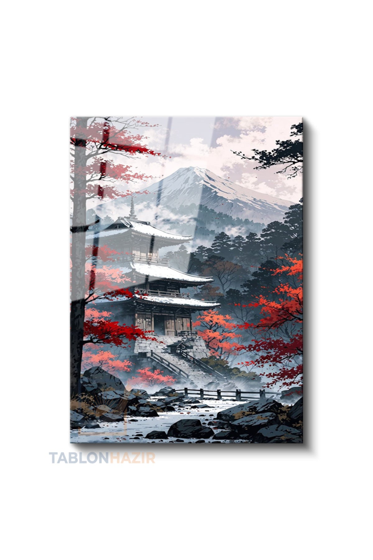 Dikey Cam Tablo Salon Duvar Tablosu Dikey Cam Karli Japonya Yeni Ev Hediyesi Ofis Tablosu