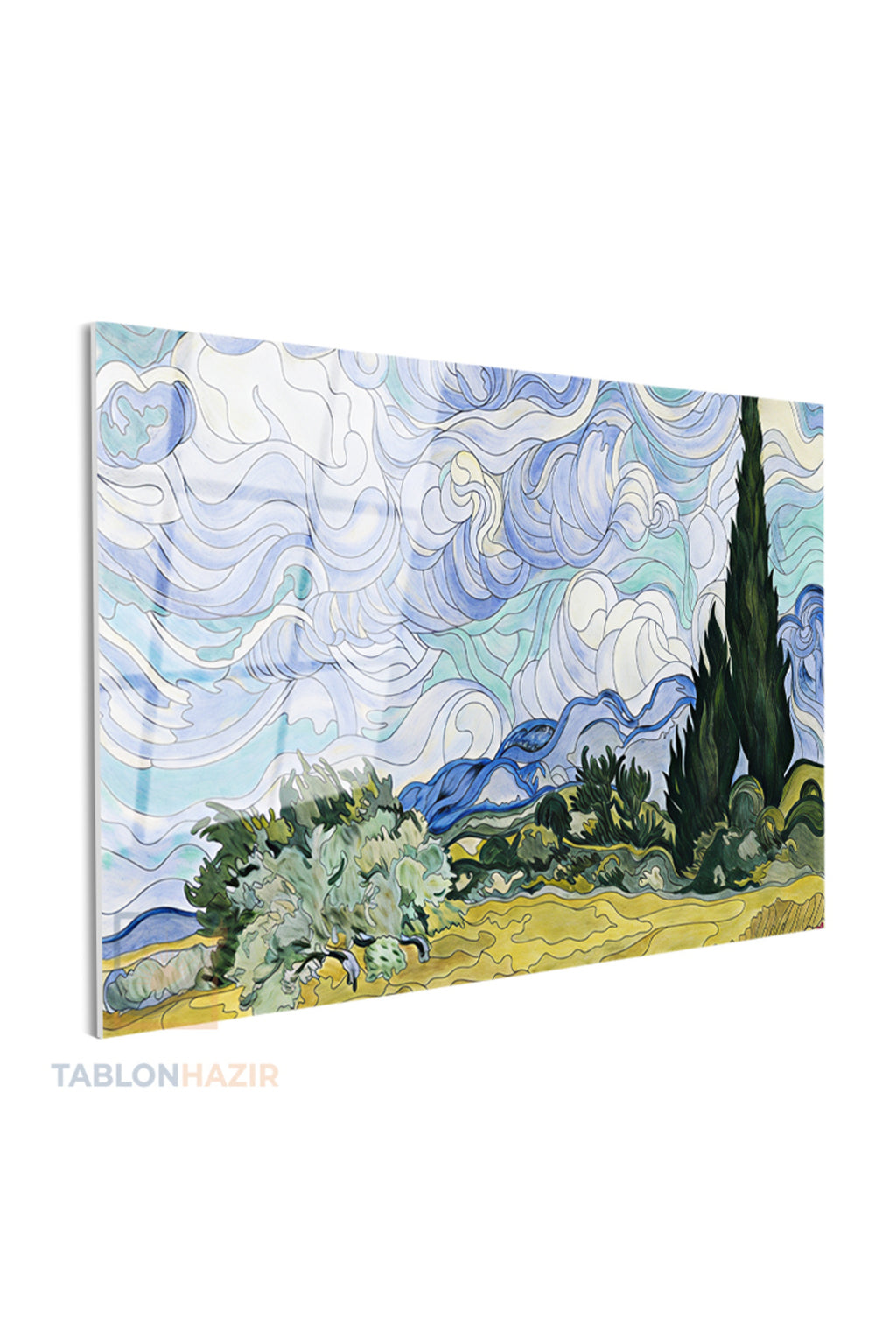 Yatay Cam Tablo Salon Duvar Tablosu Yatay Cam Soyutdogamanzarasi Yeni Ev Hediyesi Ofis Tablosu