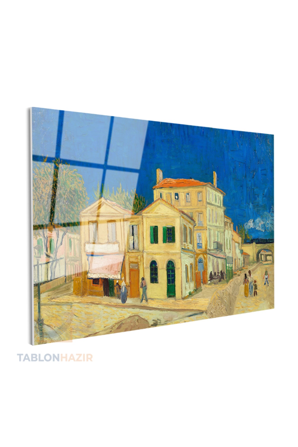 Yatay Cam Tablo Salon Duvar Tablosu Yatay Cam Klasik Ressam Kasaba Yeni Ev Hediyesi Ofis Tablosu