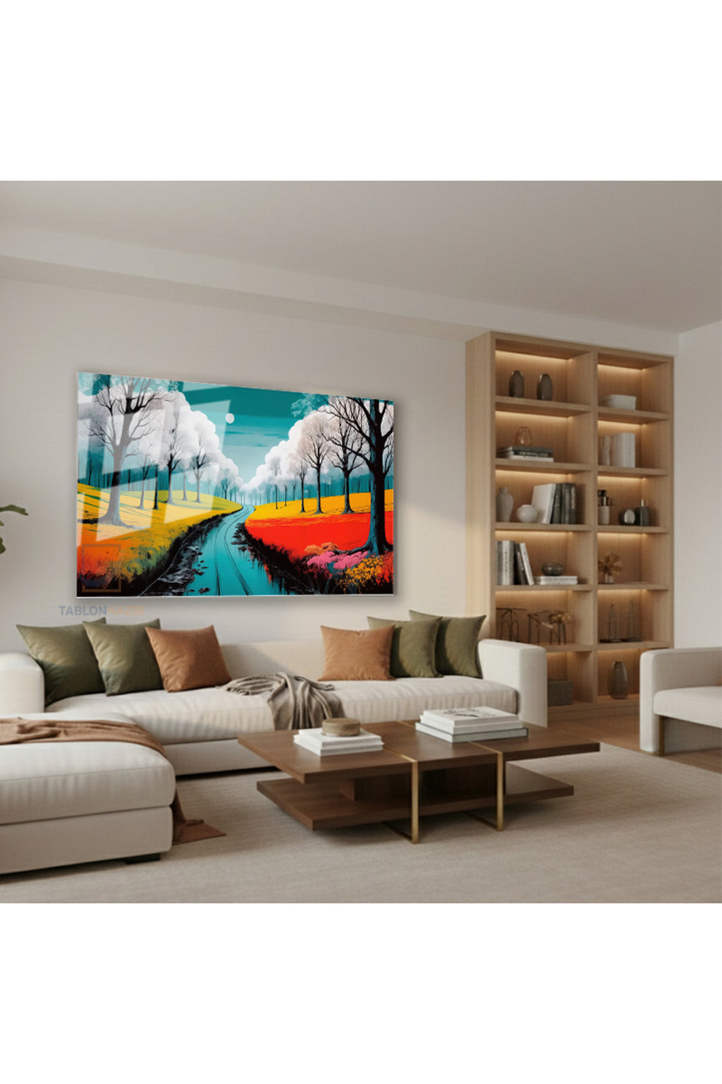 Yatay Cam Tablo Salon Duvar Tablosu Yatay Cam Doganinrenkleri6 Yeni Ev Hediyesi Ofis Tablosu