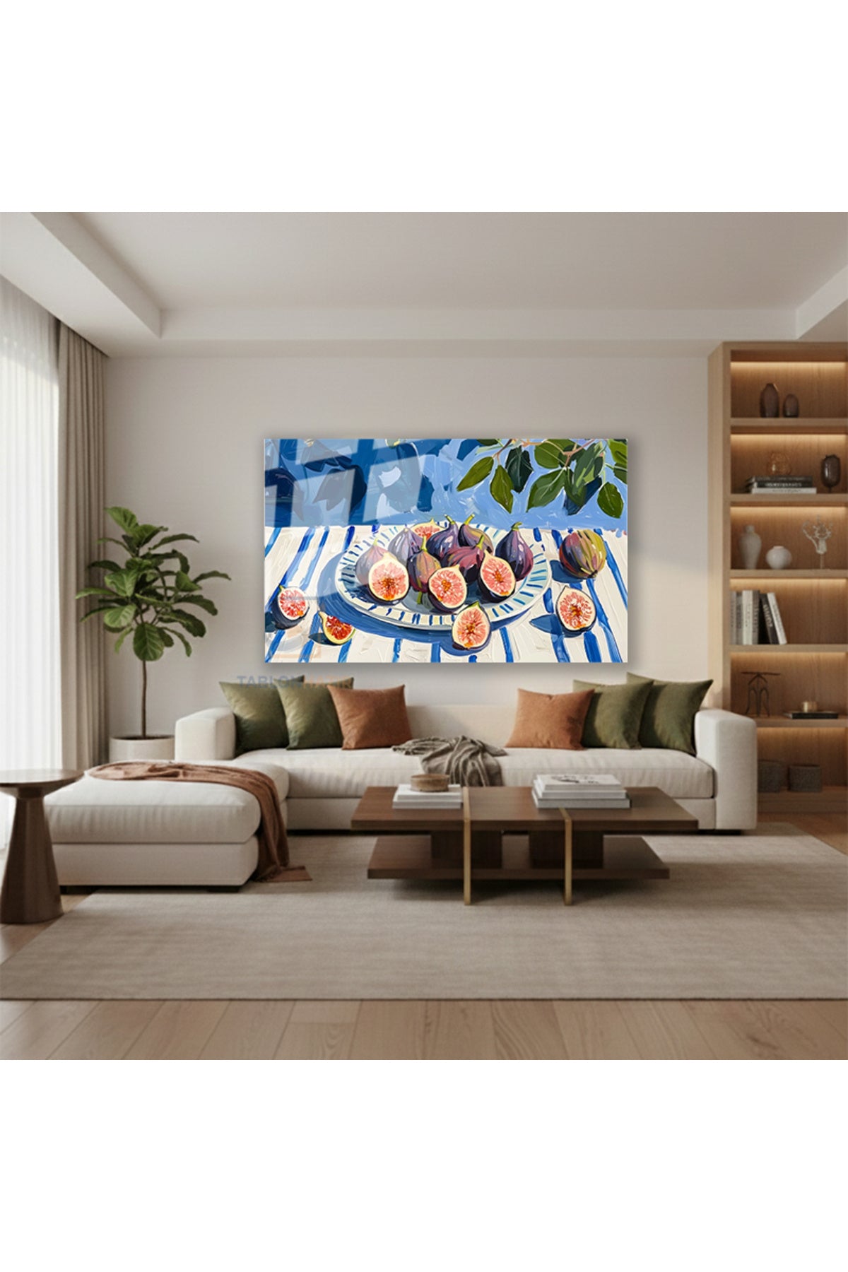 Yatay Cam Tablo Salon Duvar Tablosu Yatay Cam Incirtabagi2 Yeni Ev Hediyesi Ofis Tablosu