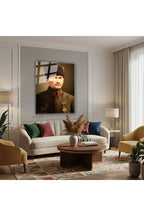 Dikey Cam Tablo Salon Duvar Tablosu Dikey Cam Cam Ata 026 Yeni Ev Hediyesi Ofis Tablosu