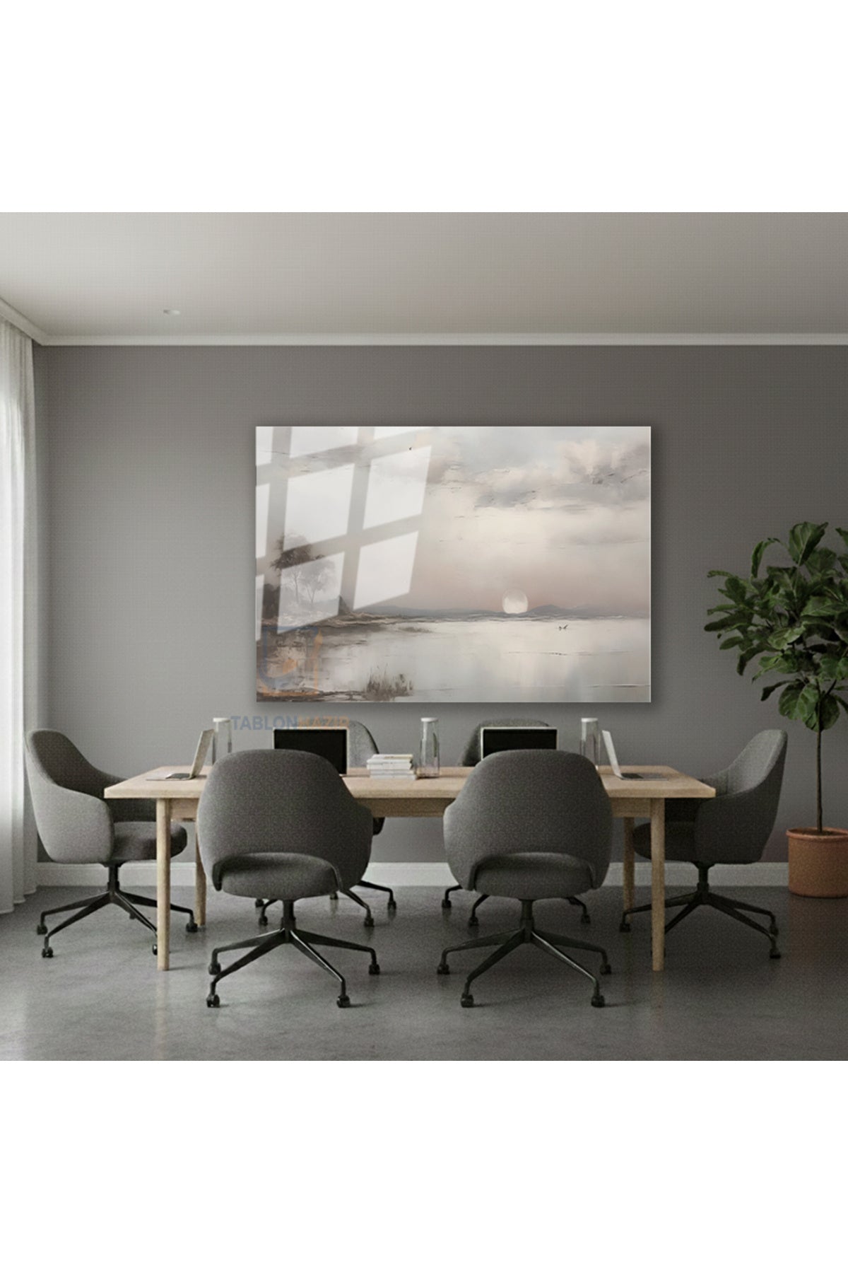 Yatay Cam Tablo Salon Duvar Tablosu Yatay Cam Vintagegunbatimi Yeni Ev Hediyesi Ofis Tablosu