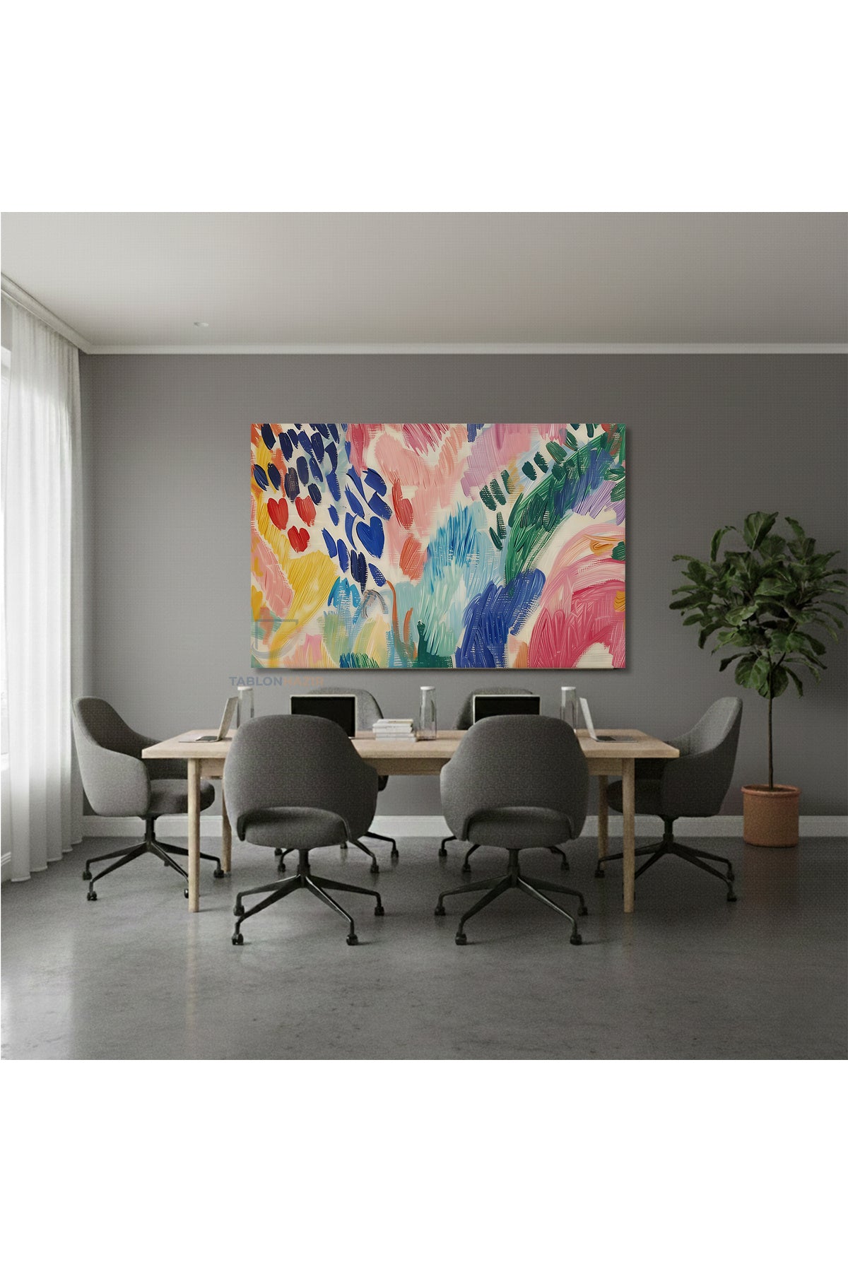 Yatay Kanvas Duvar Tablosu Renksoleni4 Salon Tablosu Ofis Tablosu Yeni Ev Hediyesi Dekorasyon