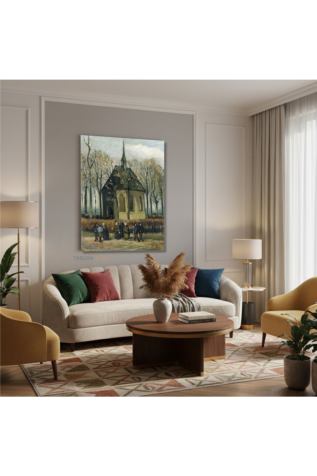 Dikey Kanvas Tablo Salon Duvar Tablosu Vangogh 107 Yeni Ev Hediyesi Ofis Tablosu