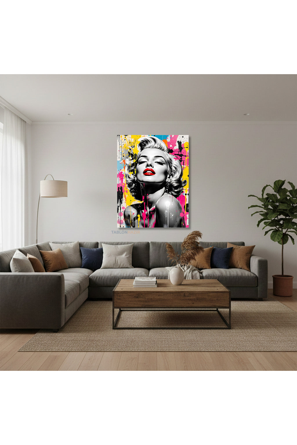 Dikey Kanvas Tablo Salon Duvar Tablosu Mariliyn5 Yeni Ev Hediyesi Ofis Tablosu