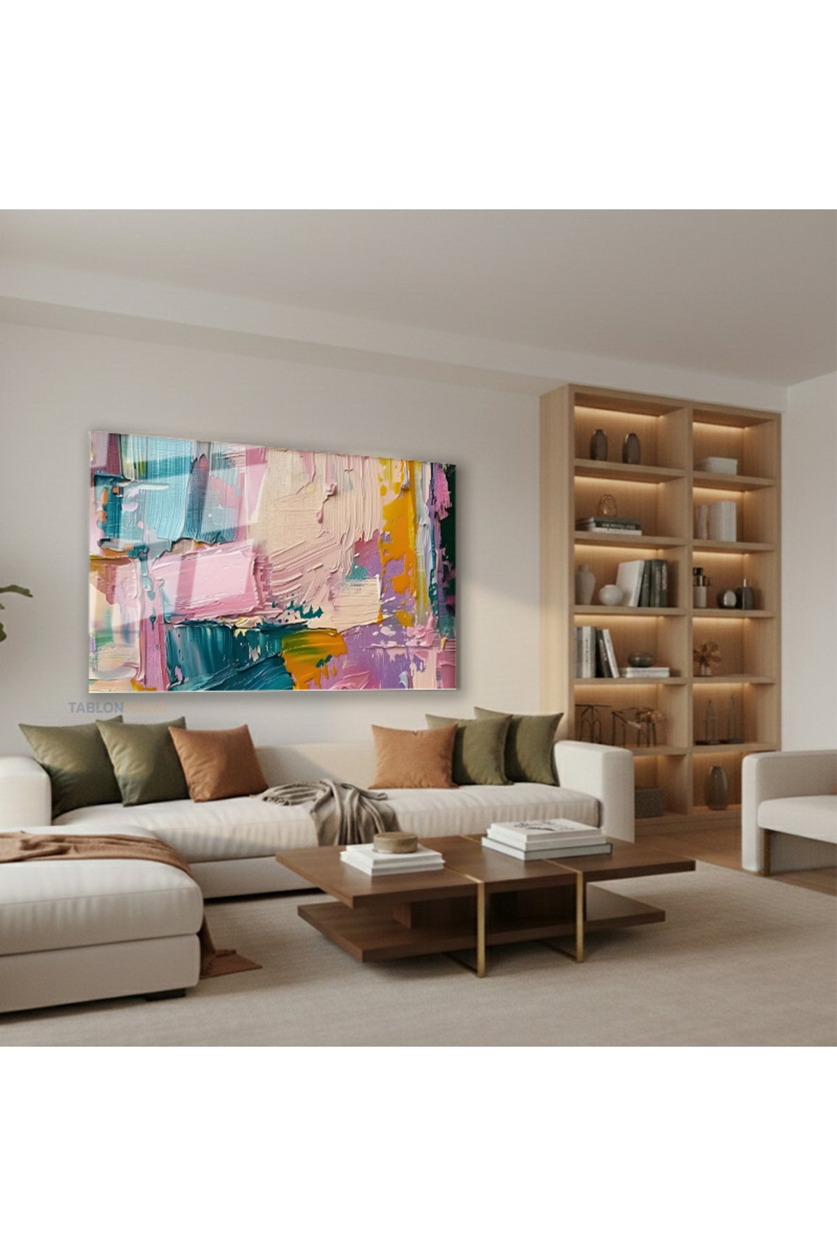 Yatay Cam Tablo Salon Duvar Tablosu Yatay Cam Pastelfircadarbeleri4 Yeni Ev Hediyesi Ofis Tablosu