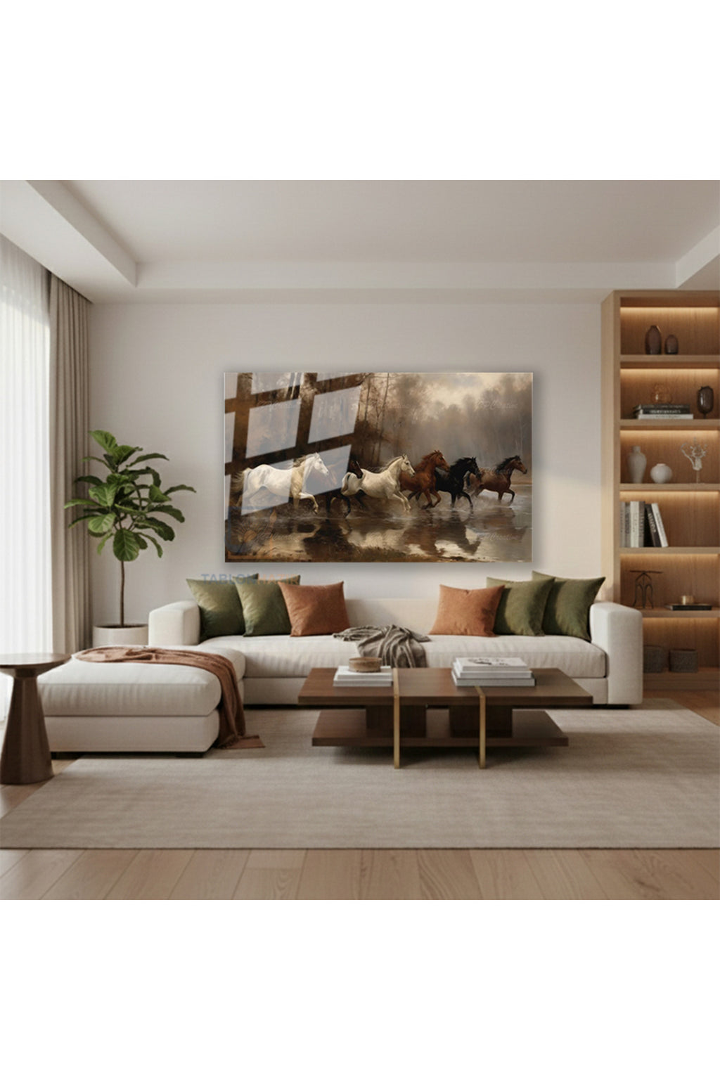 Yatay Cam Tablo Salon Duvar Tablosu Yatay Cam 5At Yeni Ev Hediyesi Ofis Tablosu