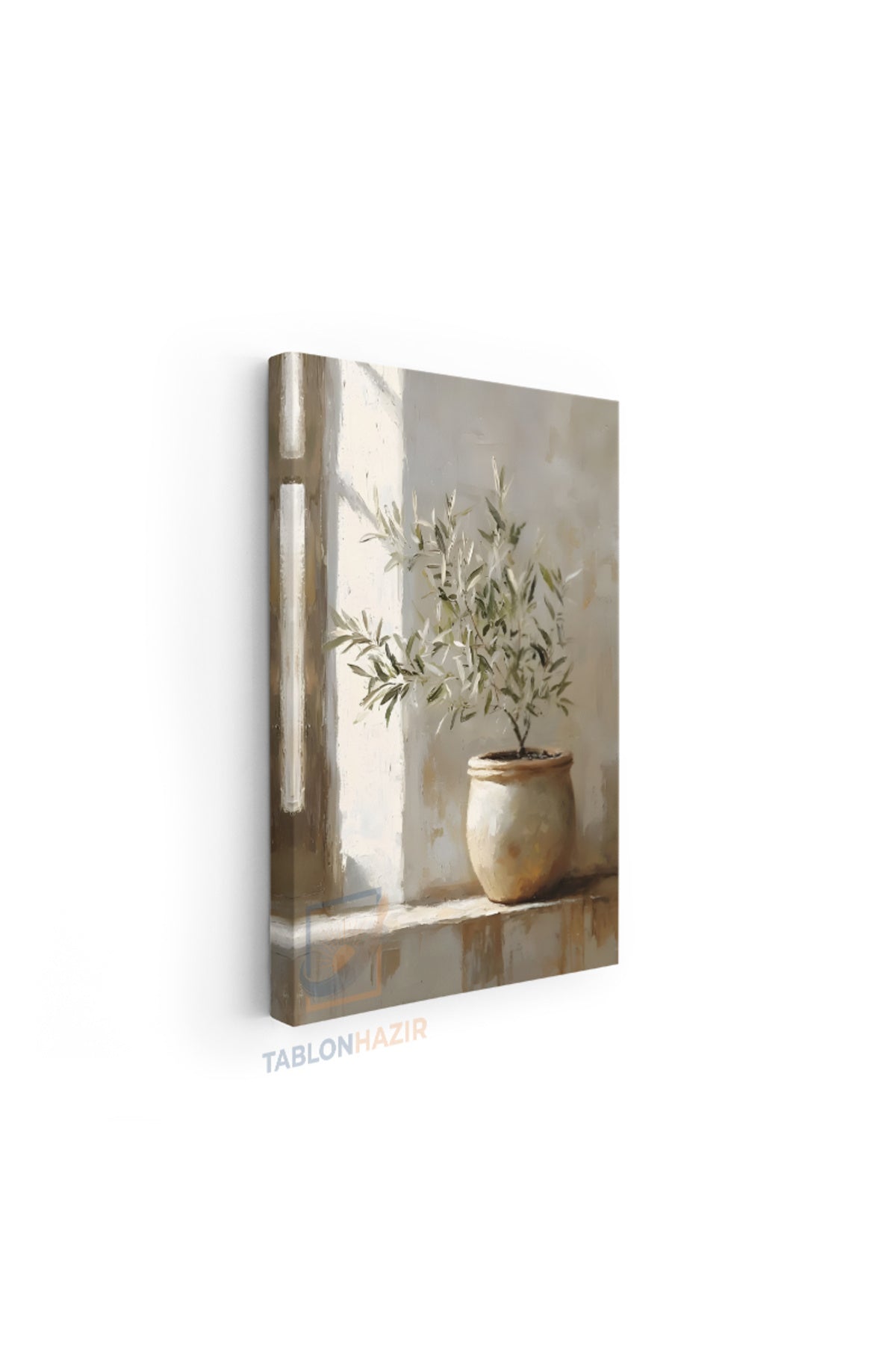 Dikey Kanvas Tablo Salon Duvar Tablosu Günes Yansiyan Vazo Yeni Ev Hediyesi Ofis Tablosu