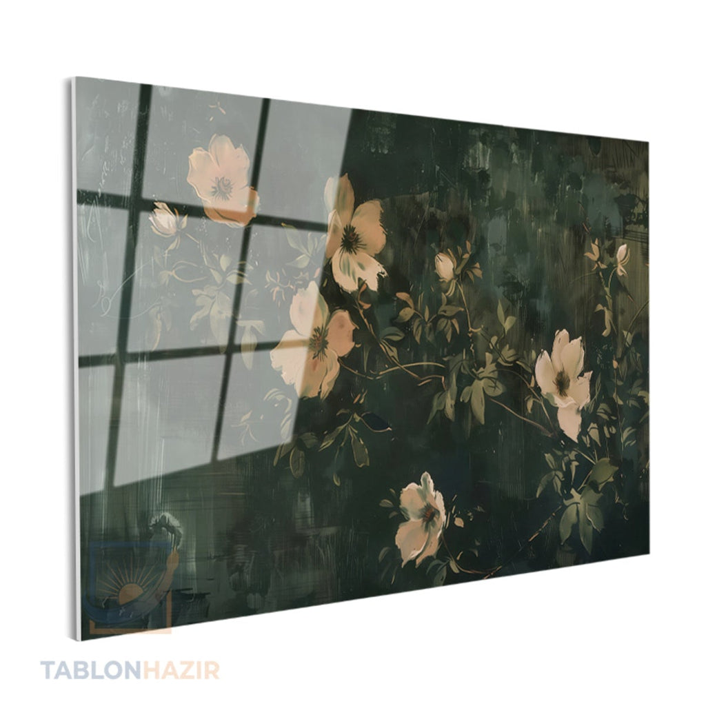 Yatay Cam Tablo Salon Duvar Tablosu Yatay Cam Cicekbahcesi55 Yeni Ev Hediyesi Ofis Tablosu