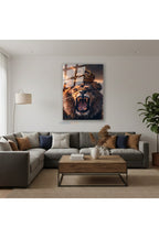 Dikey Cam Tablo Salon Duvar Tablosu Dikey Cam Aslan Kral Yeni Ev Hediyesi Ofis Tablosu