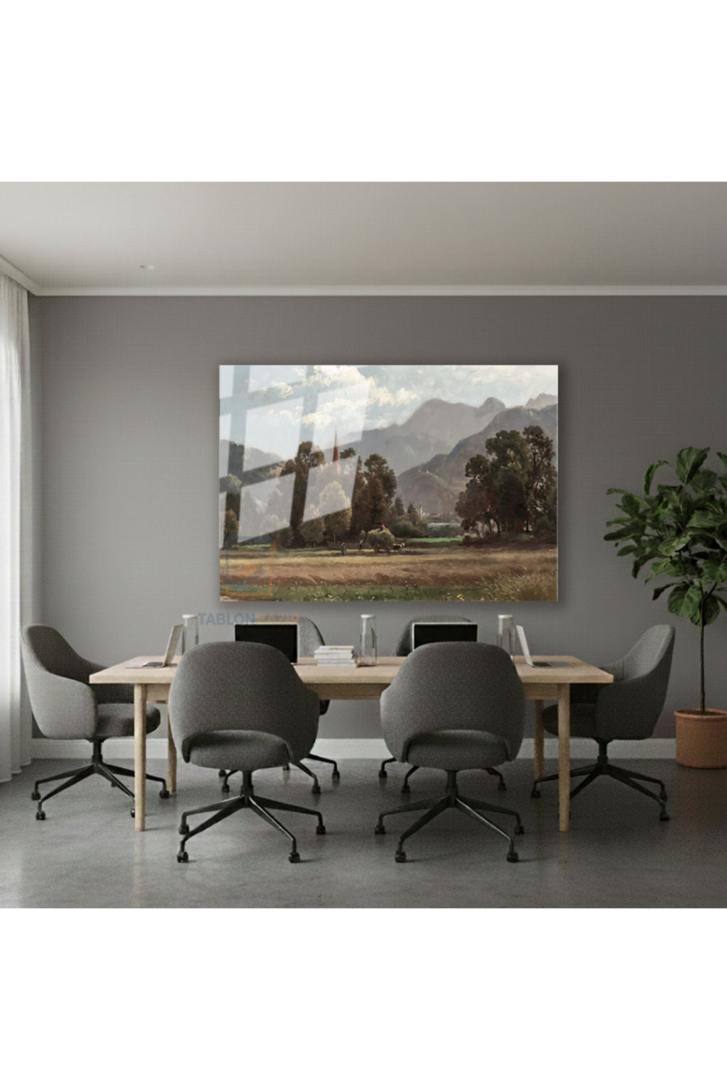 Yatay Cam Tablo Salon Duvar Tablosu Yatay Cam Vintagekirsalmanzarasi5 Yeni Ev Hediyesi Ofis Tablosu