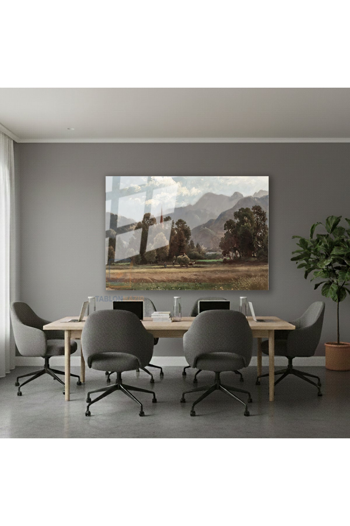 Yatay Cam Tablo Salon Duvar Tablosu Yatay Cam Vintagekirsalmanzarasi5 Yeni Ev Hediyesi Ofis Tablosu