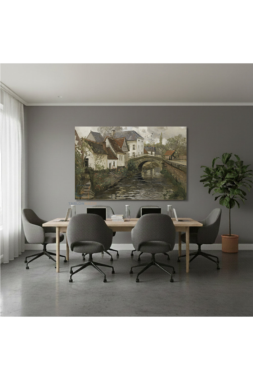 Yatay Kanvas Duvar Tablosu Klasik Manzara 7 Salon Tablosu Ofis Tablosu Yeni Ev Hediyesi Dekorasyon