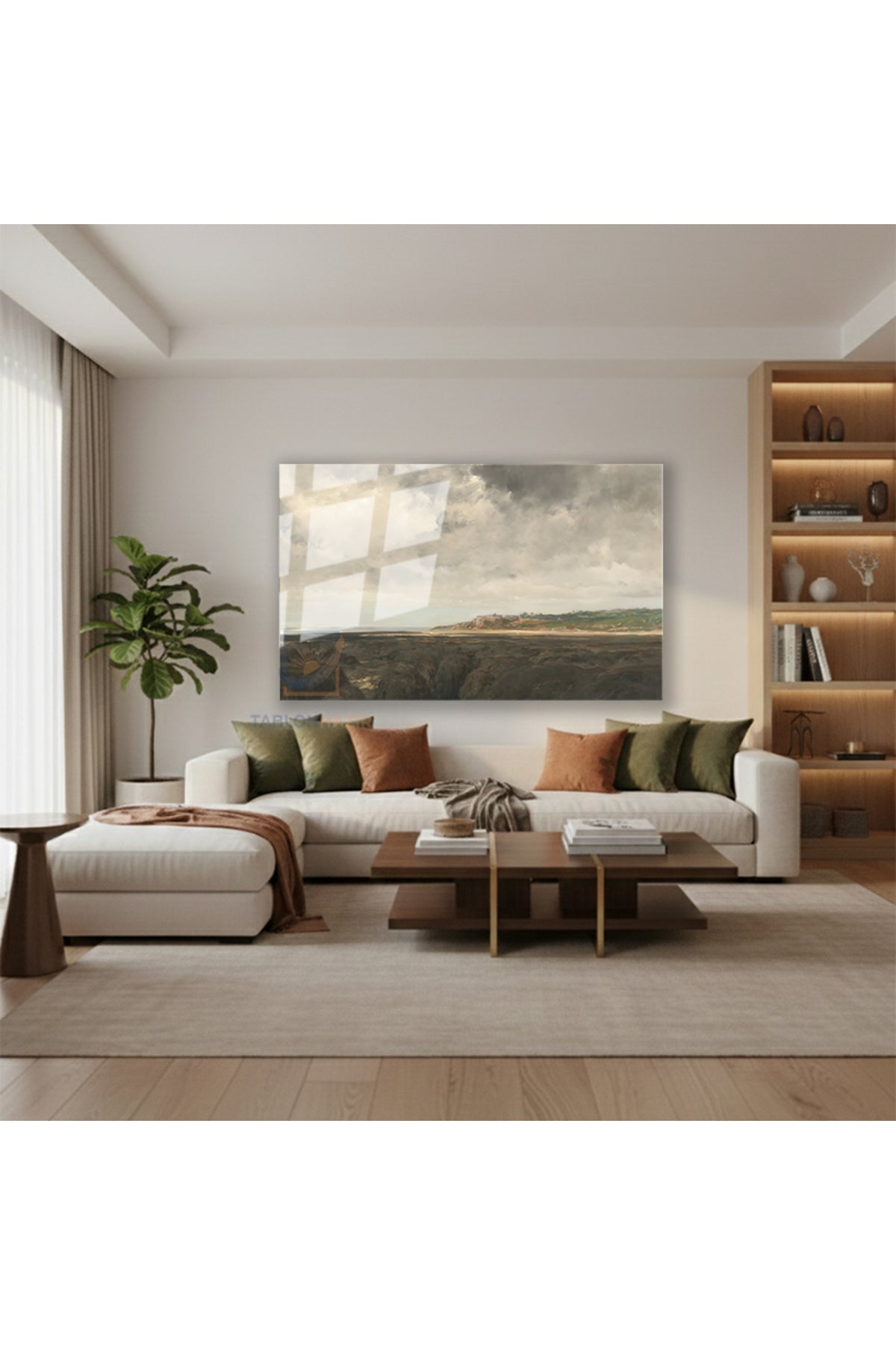 Yatay Cam Tablo Salon Duvar Tablosu Yatay Cam Klasik Manzara 11 Yeni Ev Hediyesi Ofis Tablosu