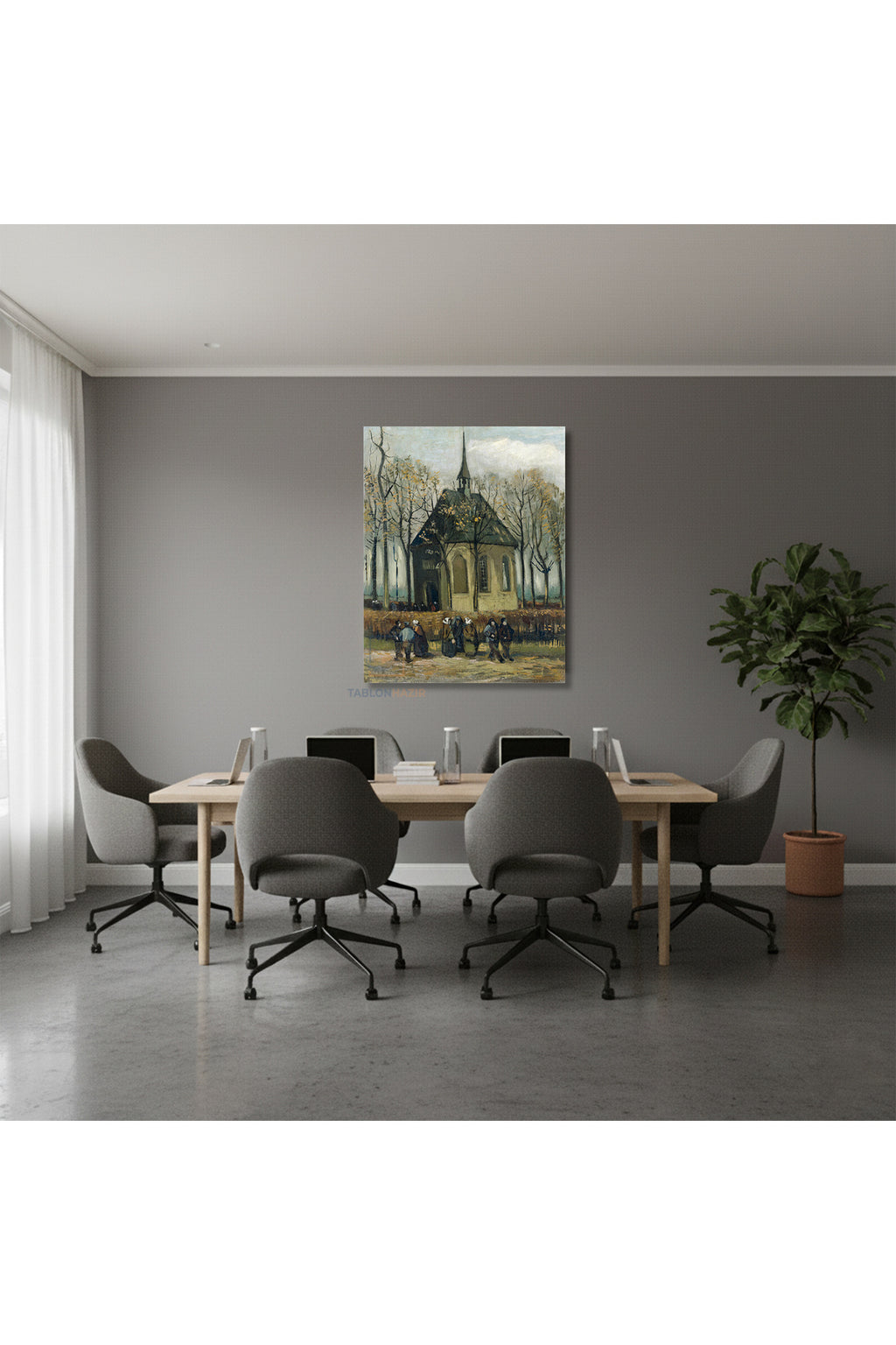 Dikey Kanvas Tablo Salon Duvar Tablosu Vangogh 107 Yeni Ev Hediyesi Ofis Tablosu