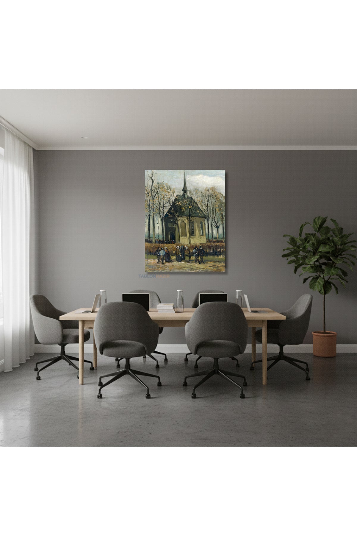 Dikey Kanvas Tablo Salon Duvar Tablosu Vangogh 107 Yeni Ev Hediyesi Ofis Tablosu