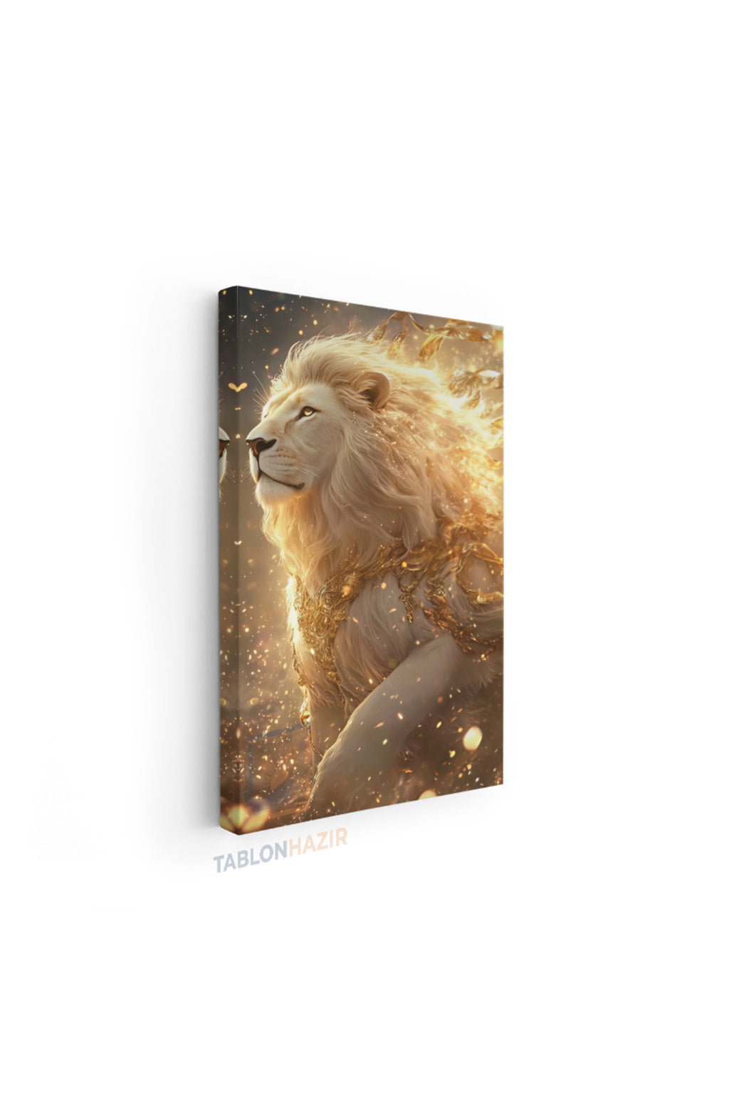 Dikey Kanvas Tablo Salon Duvar Tablosu Parildayan Aslan Yeni Ev Hediyesi Ofis Tablosu