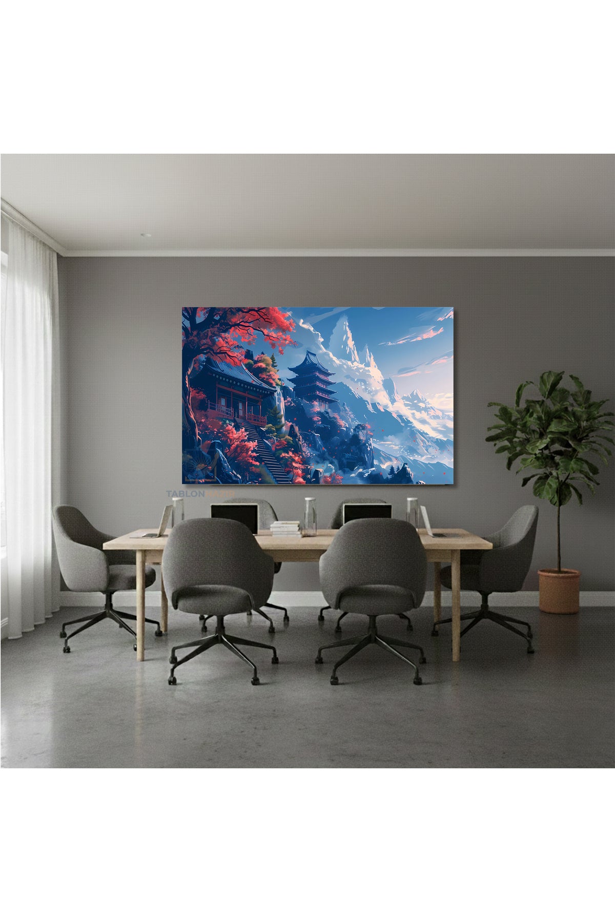 Yatay Kanvas Duvar Tablosu Japon Tapinak Agac Salon Tablosu Ofis Tablosu Yeni Ev Hediyesi Dekorasyon