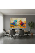 Yatay Kanvas Duvar Tablosu Renklikuslar Salon Tablosu Ofis Tablosu Yeni Ev Hediyesi Dekorasyon