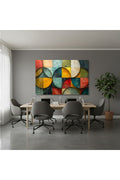 Yatay Kanvas Duvar Tablosu Geometrik Renkler Salon Tablosu Ofis Tablosu Yeni Ev Hediyesi Dekorasyon