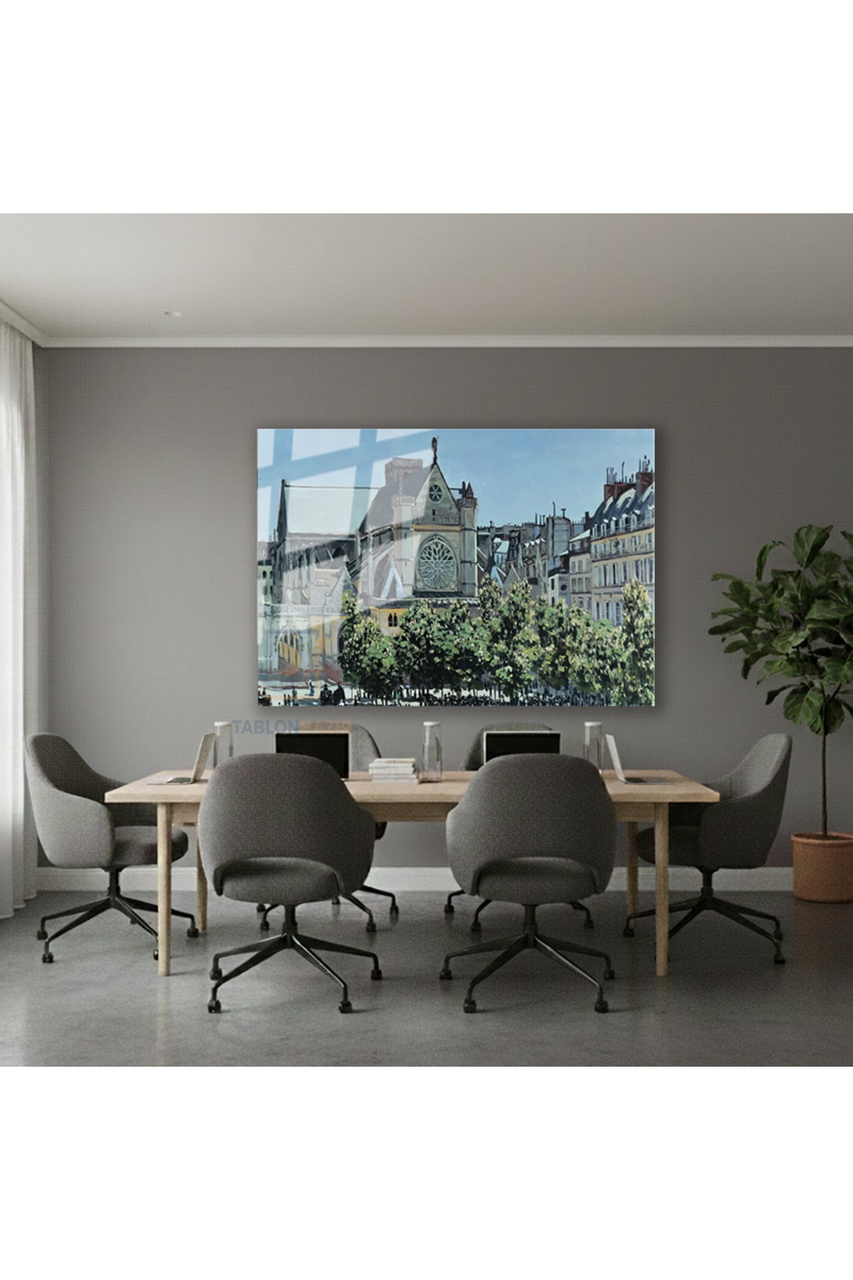 Yatay Cam Tablo Salon Duvar Tablosu Yatay Cam Sehirmanzarasi Yeni Ev Hediyesi Ofis Tablosu