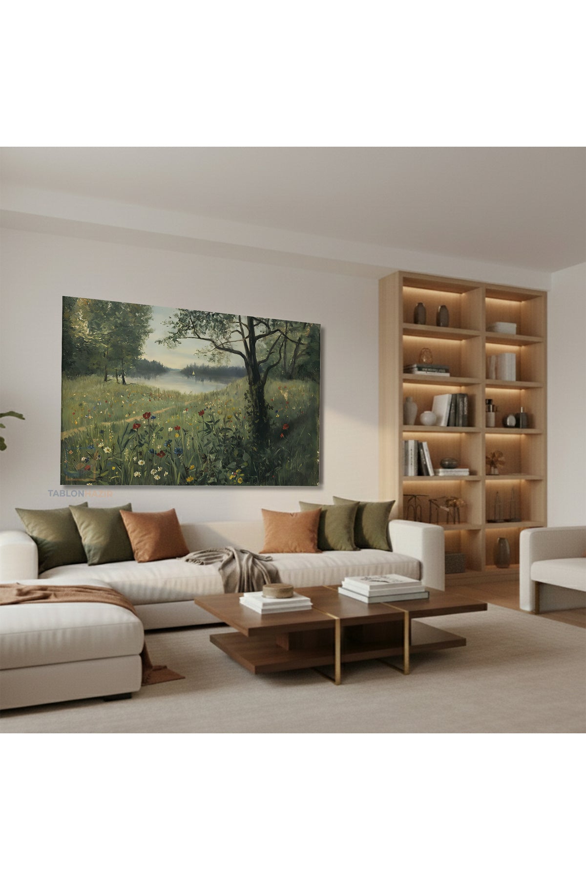 Yatay Kanvas Duvar Tablosu Yesildogamanzarasi3 Salon Tablosu Ofis Tablosu Ev Hediyesi Dekorasyon