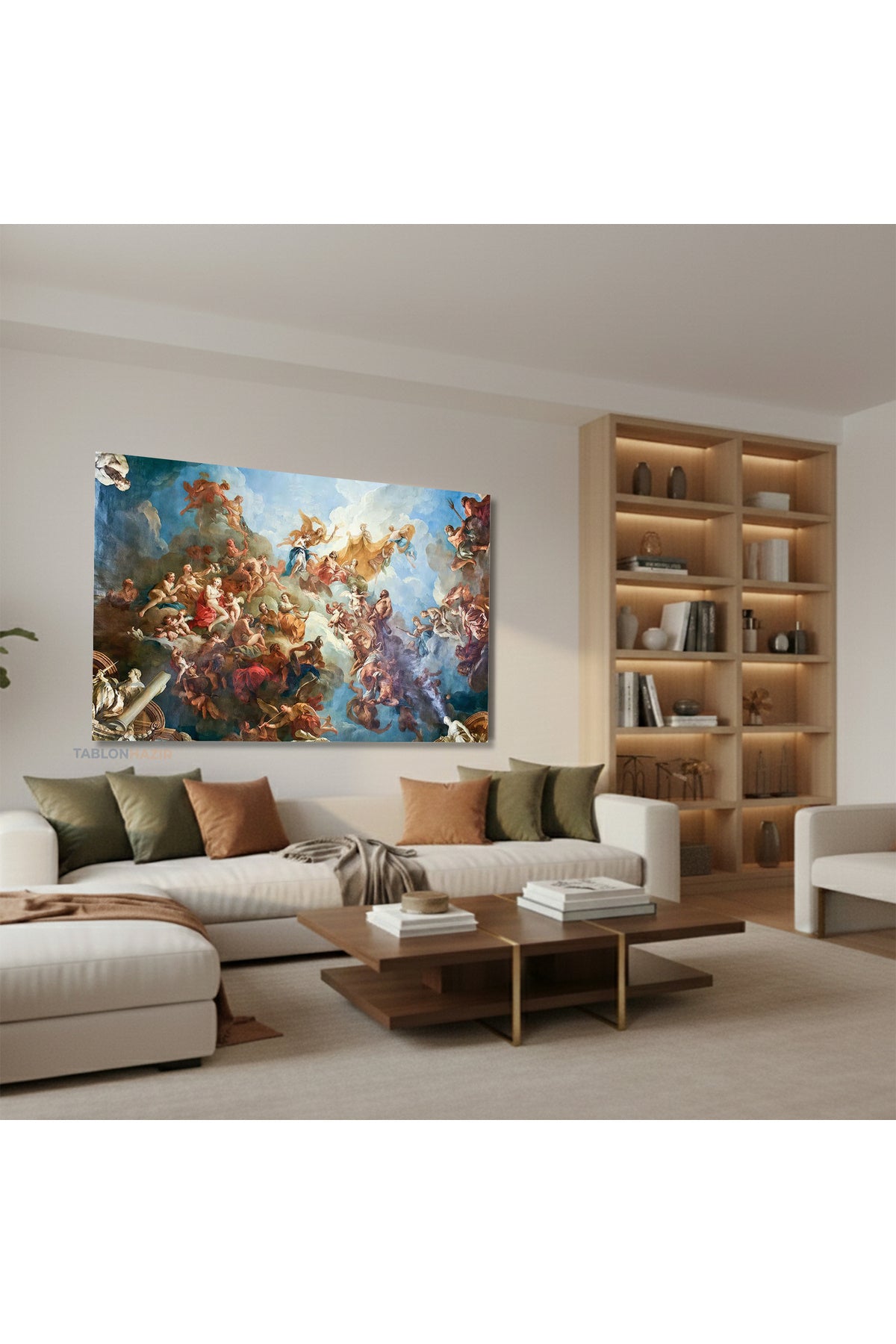 Yatay Kanvas Duvar Tablosu Klasikeski Salon Tablosu Ofis Tablosu Yeni Ev Hediyesi Dekorasyon