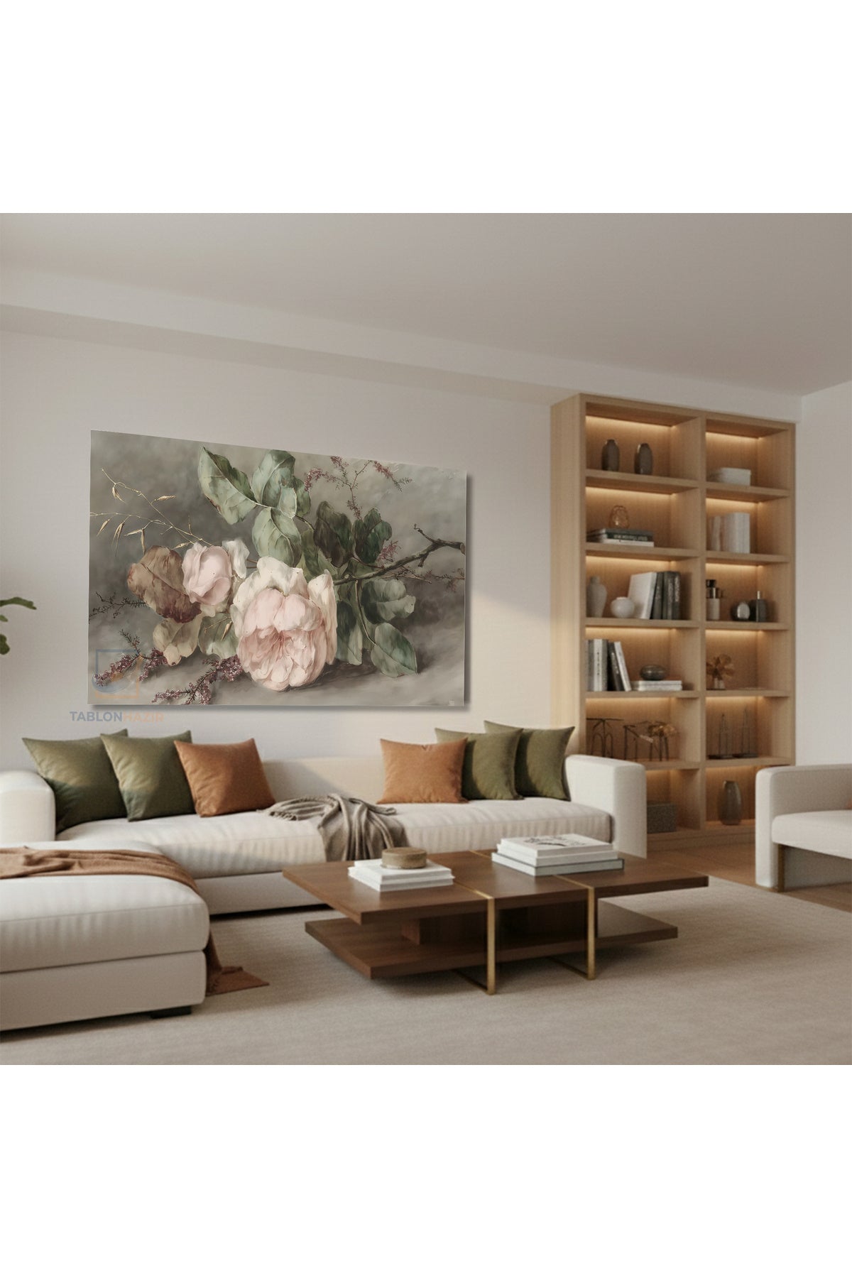 Yatay Kanvas Duvar Tablosu Vintagepembegul Salon Tablosu Ofis Tablosu Yeni Ev Hediyesi Dekorasyon