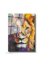 Dikey Cam Tablo Salon Duvar Tablosu Dikey Cam Aslan5 Yeni Ev Hediyesi Ofis Tablosu