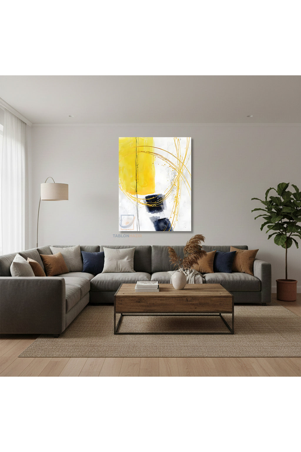 Dikey Kanvas Tablo Salon Duvar Tablosu Soyut 0005 Yeni Ev Hediyesi Ofis Tablosu