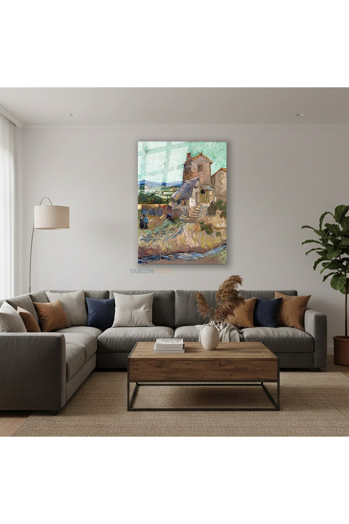 Dikey Cam Tablo Salon Duvar Tablo Dikey Cam Vangogh La Maisondelacrau Ev Hediyesi Ofis Tablo