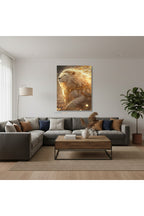 Dikey Kanvas Tablo Salon Duvar Tablosu Parildayan Aslan Yeni Ev Hediyesi Ofis Tablosu