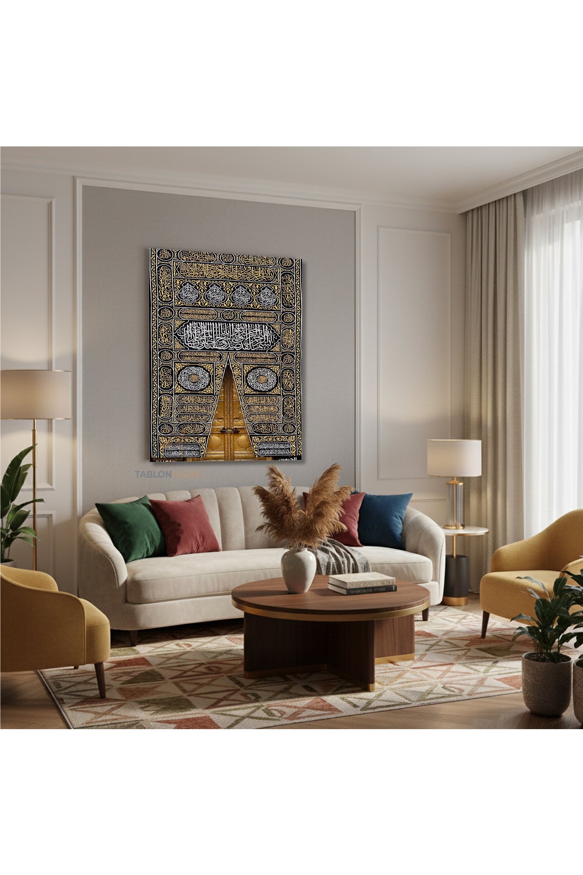 Dikey Kanvas Tablo Salon Duvar Tablosu Kabe Kapısı4 Yeni Ev Hediyesi Ofis Tablosu