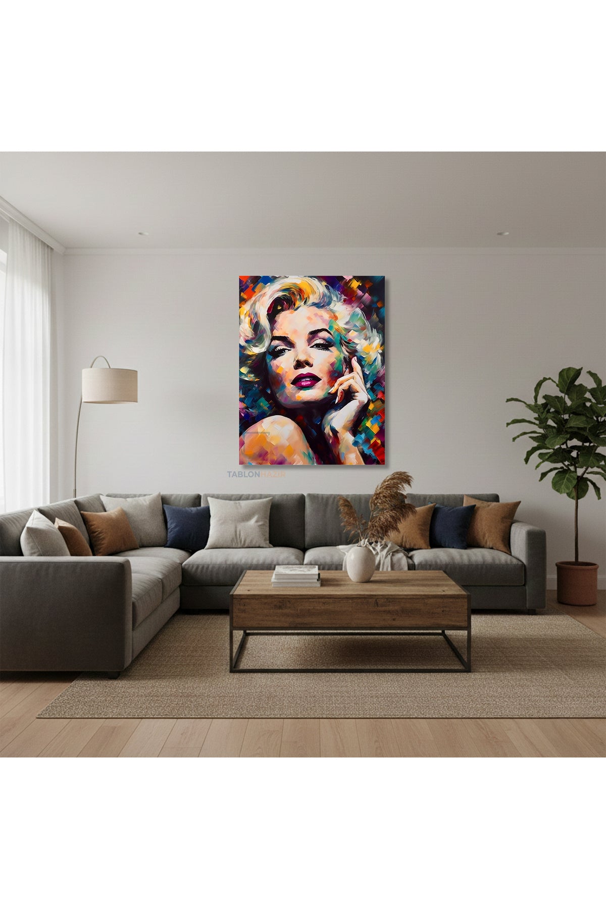 Dikey Kanvas Tablo Salon Duvar Tablosu Mariliyn6 Yeni Ev Hediyesi Ofis Tablosu