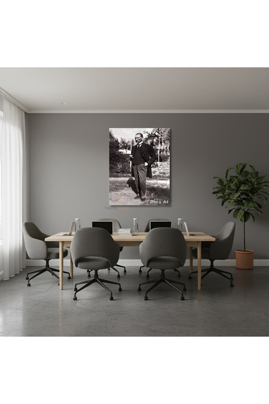 Dikey Kanvas Tablo Salon Duvar Tablosu Kanvas Atatürk 008 Yeni Ev Hediyesi Ofis Tablosu