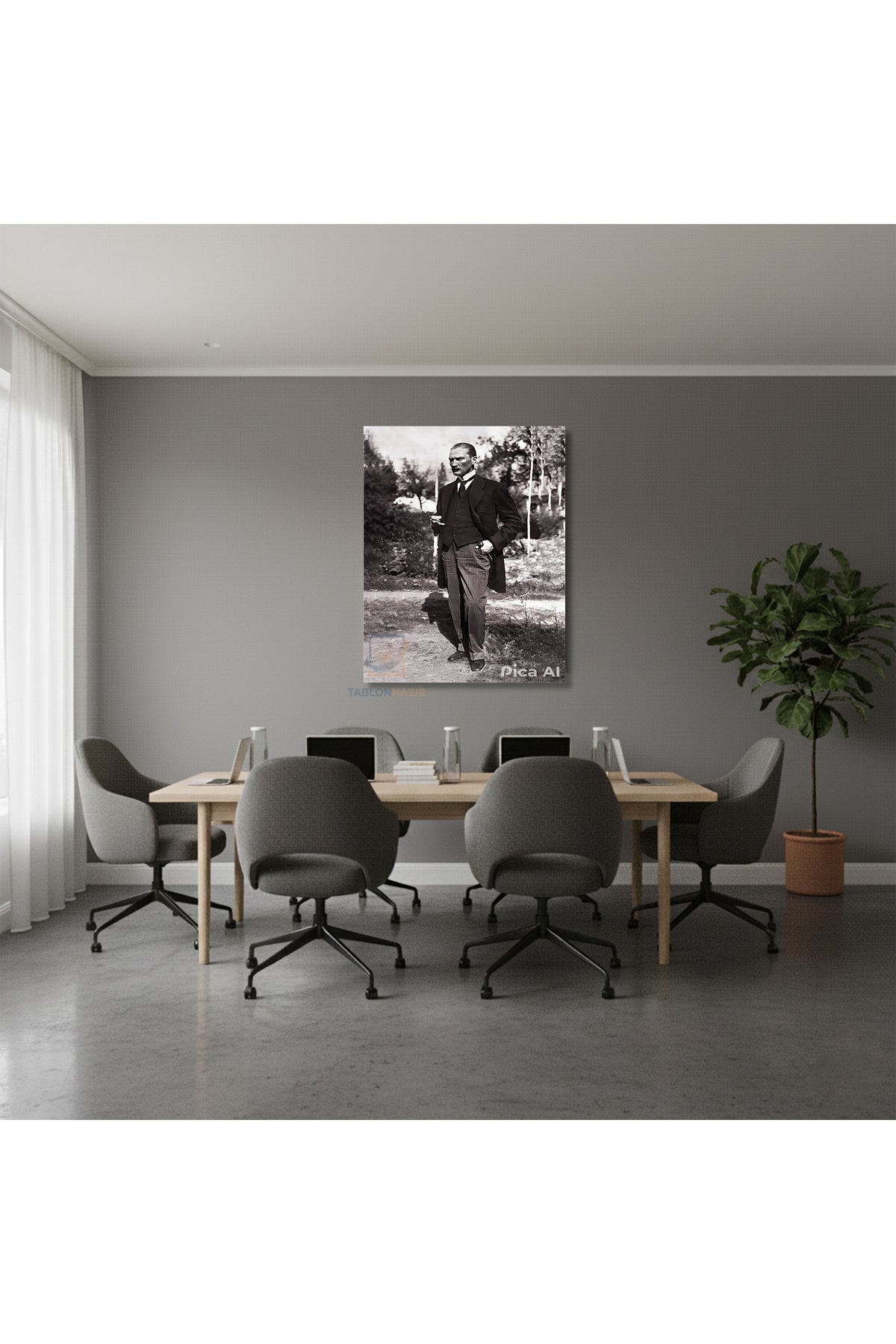 Dikey Kanvas Tablo Salon Duvar Tablosu Kanvas Atatürk 008 Yeni Ev Hediyesi Ofis Tablosu