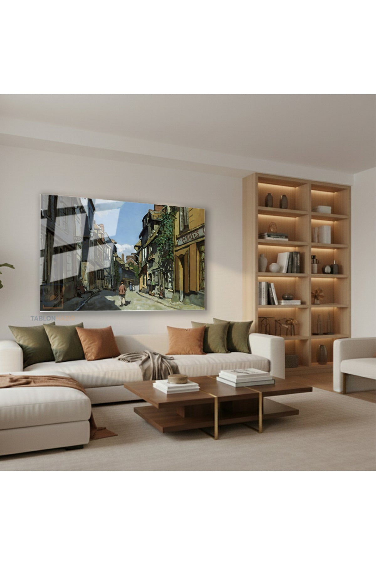 Yatay Cam Tablo Salon Duvar Tablosu Yatay Cam Sehrinsokaklari Yeni Ev Hediyesi Ofis Tablosu