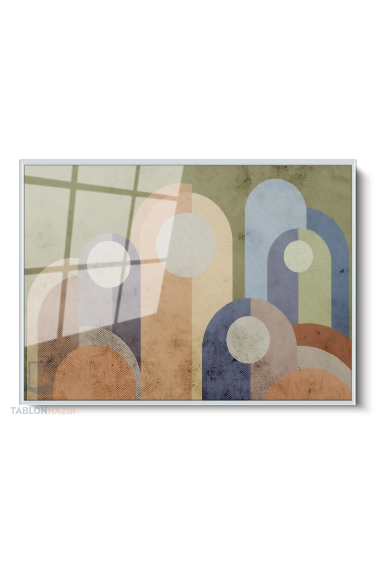 Çerçeveli Yatay Cam Tablo Salon Duvar Tablosu Yatay Cam Soyutsekiller Yeni Ev Hediyesi Ofis Tablosu
